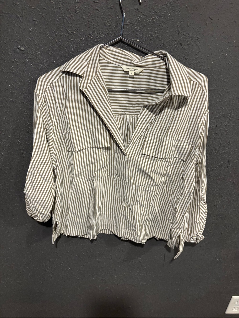 Women’s Max Studio Striped Collared Blouse